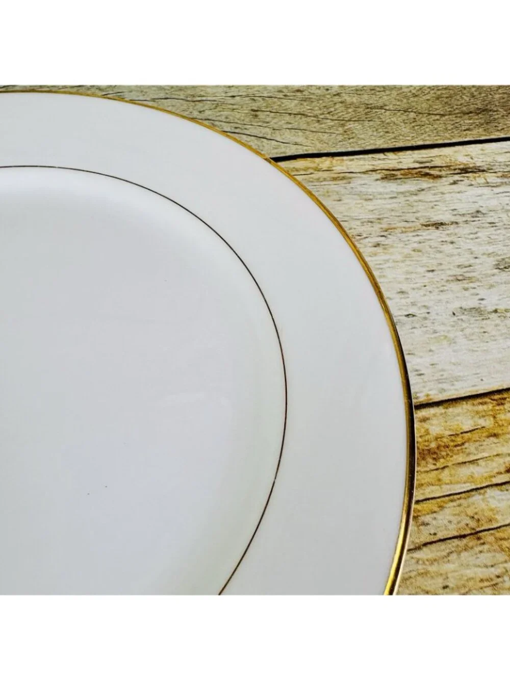 Vintage Noritake DAWN White Gold Verge Japan Porcelain Lunch Salad Plates Set 4